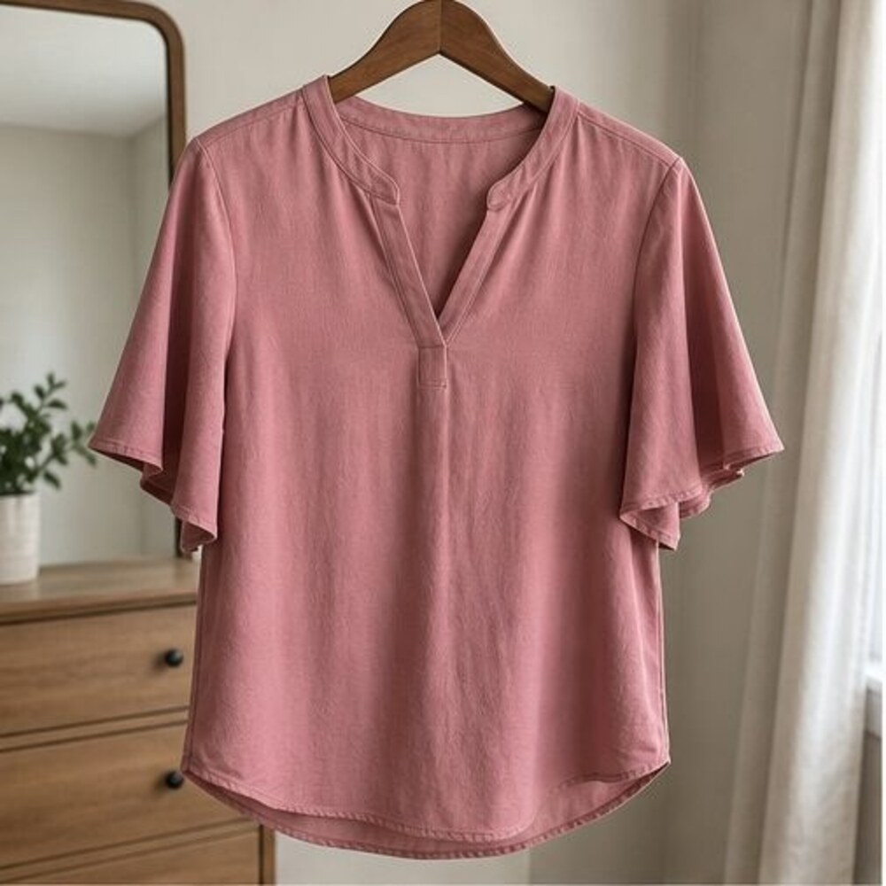 Rust Lace Trim Top